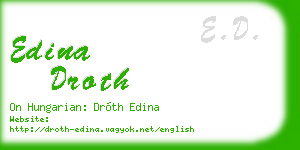 edina droth business card